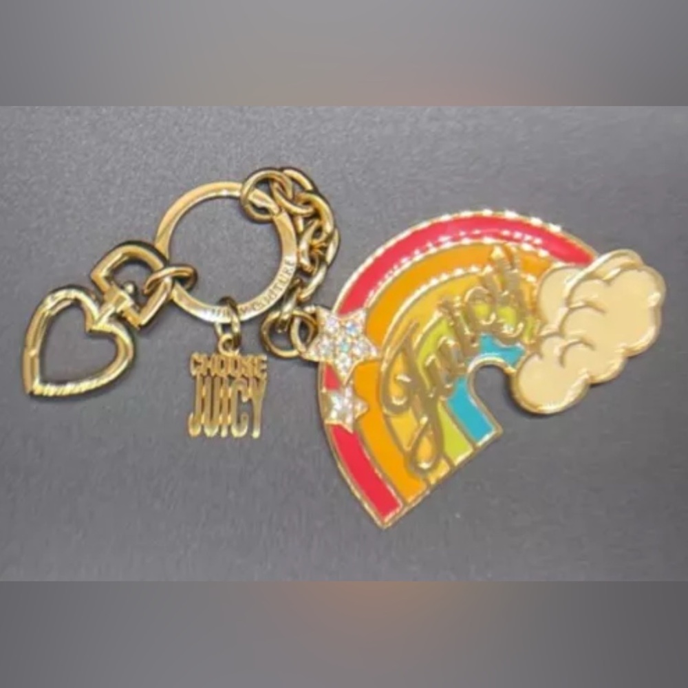 Rare Juicy Couture, rainbow keychain/purse charm